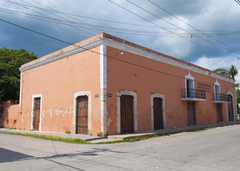 Fachada del Plantel Tecario del CBTA No. 69 en Tecario, Tacámbaro